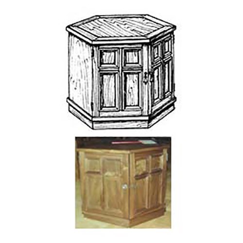 Woodcraft Project Paper Plan to Build Hexagonal End Table