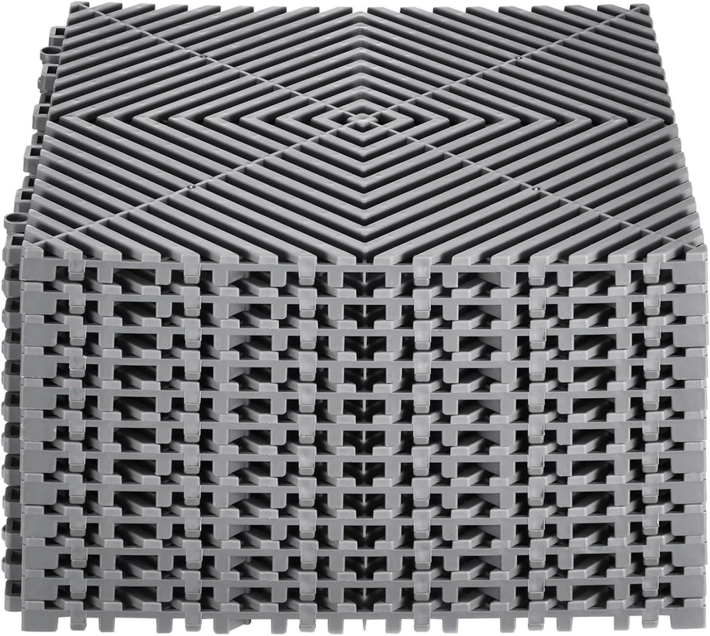 Interlocking Drainage Mat, 12” X 12” Modular Interlocking Cushion, 12 Pcs Splici
