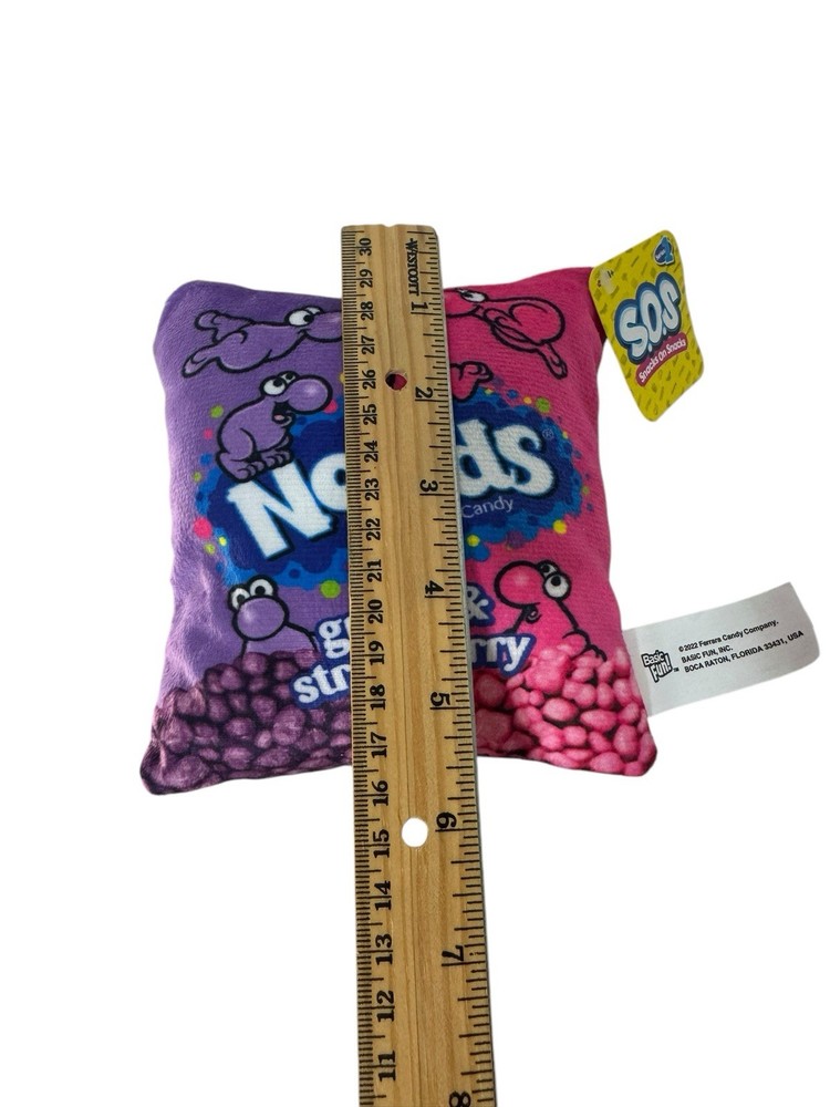 Basic Fun Nerds Candy Plush Pillow 5"x 6" Pink Purple GRAPE STRAWBERRY NWT