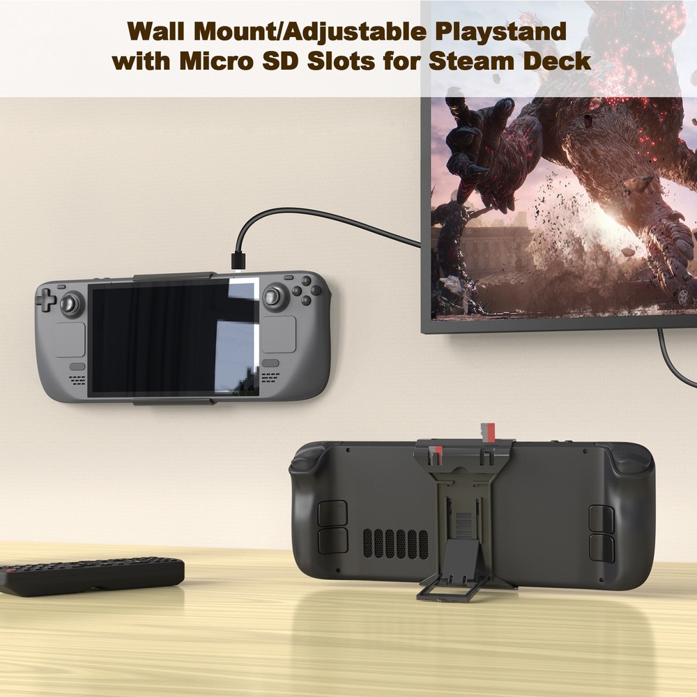 Console Desktop Holder Wall-Mounted TF Card Storage Bracket Kit For Steam Deck b
