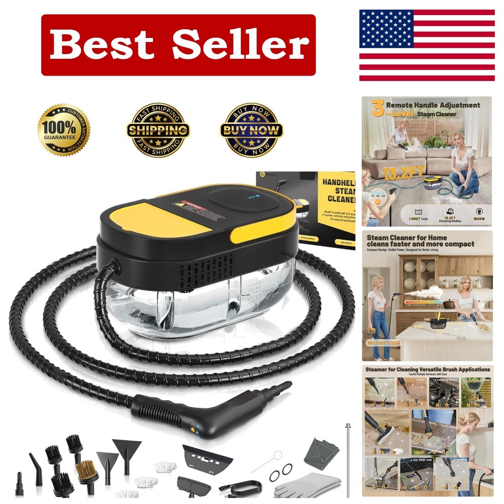 Multi-Surface Steam Cleaner - 15 Piece Accessory Kit & 13.2 Ft Cleaning Radius