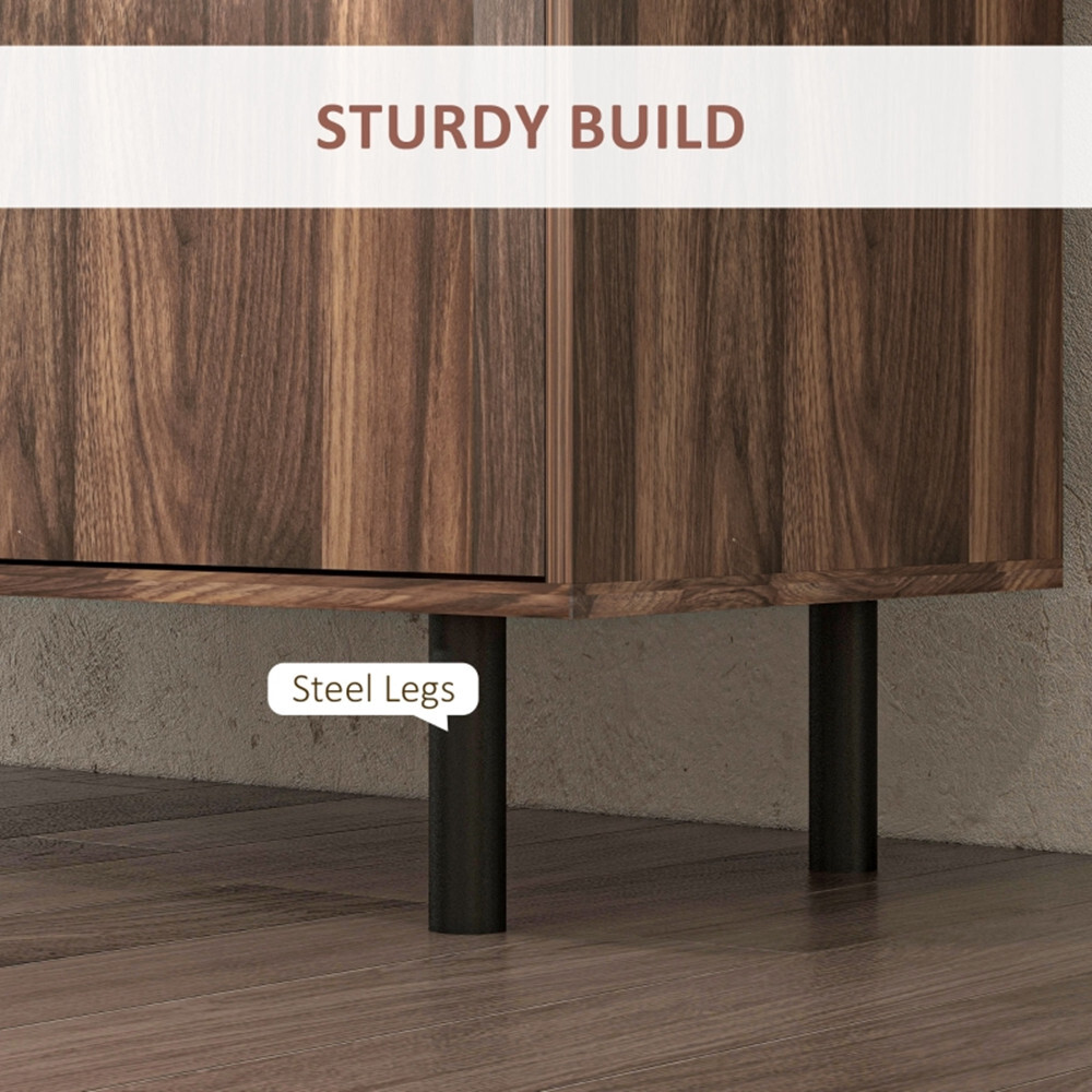 Particleboard Steel Storage Cabinet Rustic Brown