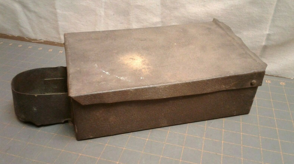 Antique Primitive Tractor Tool Box with Oil Ring Holder