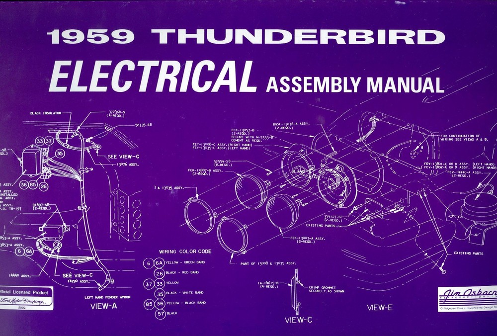 1959  FORD THUNDERBIRD  ELECTRICAL  ASSEMBLY MANUAL