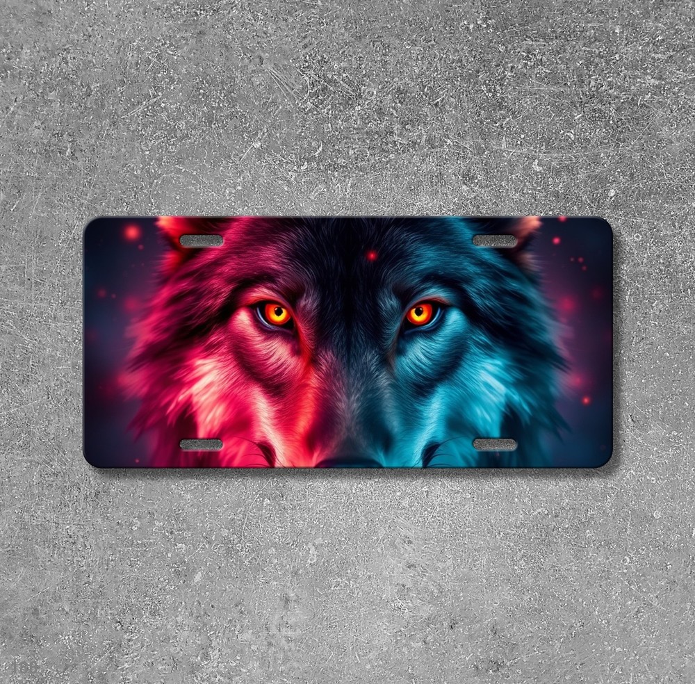Unique Wolf License Plate Personalized Front Plate Birthday Gift