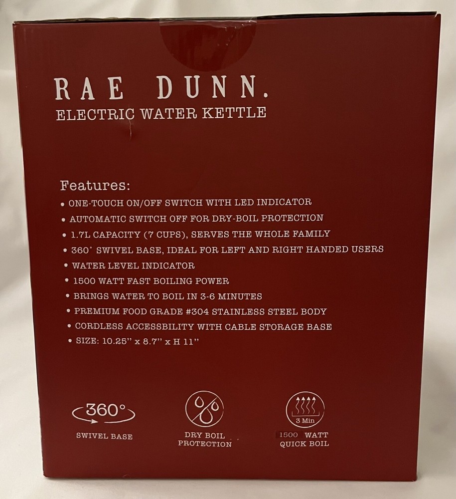 RAE DUNN Red Electric Water Kettle - LOVE