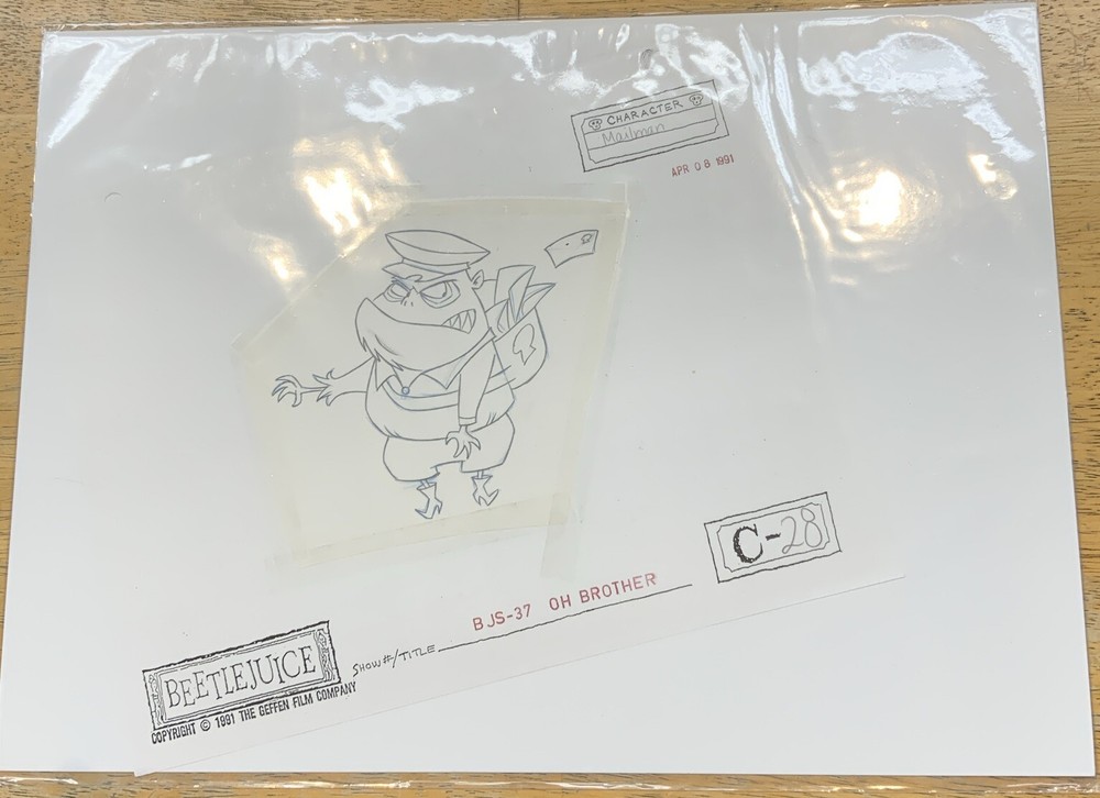Beetlejuice 1991 Production Hand Drawn Model Drawing