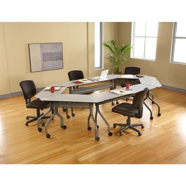 Iceberg 68057 Officeworks Mobile Training Table, Gray Top, Charcoal Frame, 18