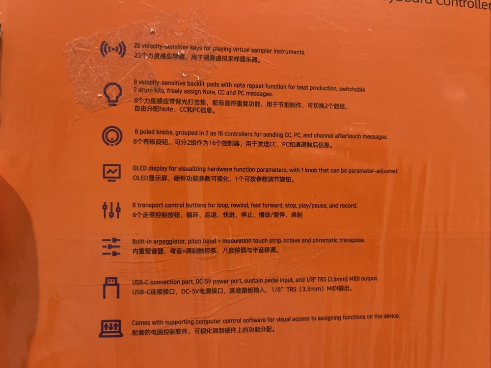 MIDI Keyboard Controller Beat Maker Machine, 25 Key MIDI Keyboard with Drum P...