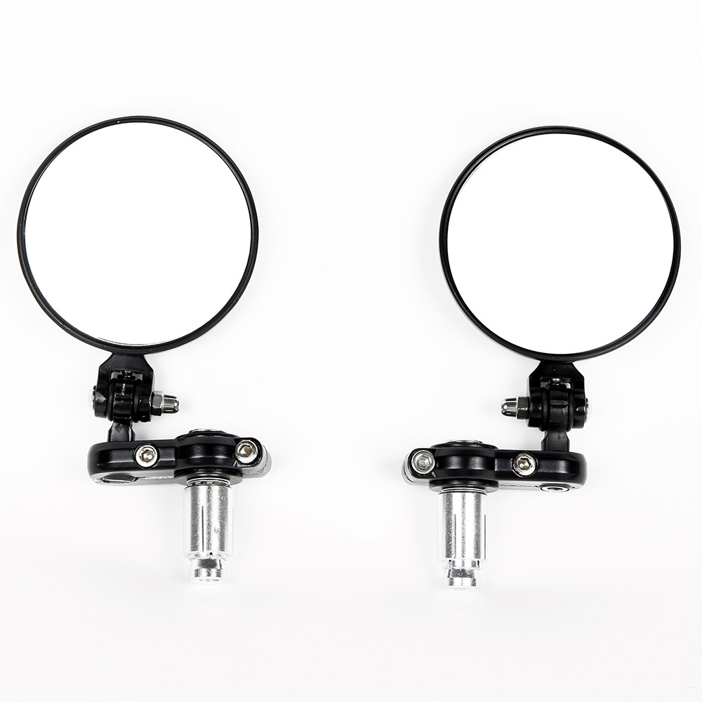 FOLDABLE BLACK 3" ROUND BAR END MIRRORS FOR 1" HANDLEBAR FOR HARLEY MOTORCYCLES