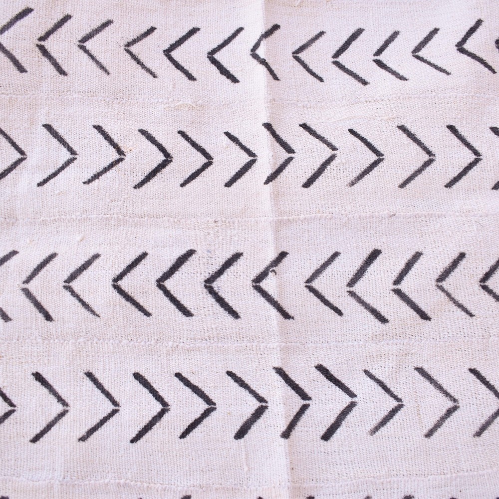 White Mudcloth Textile Mali 59x43 Inch