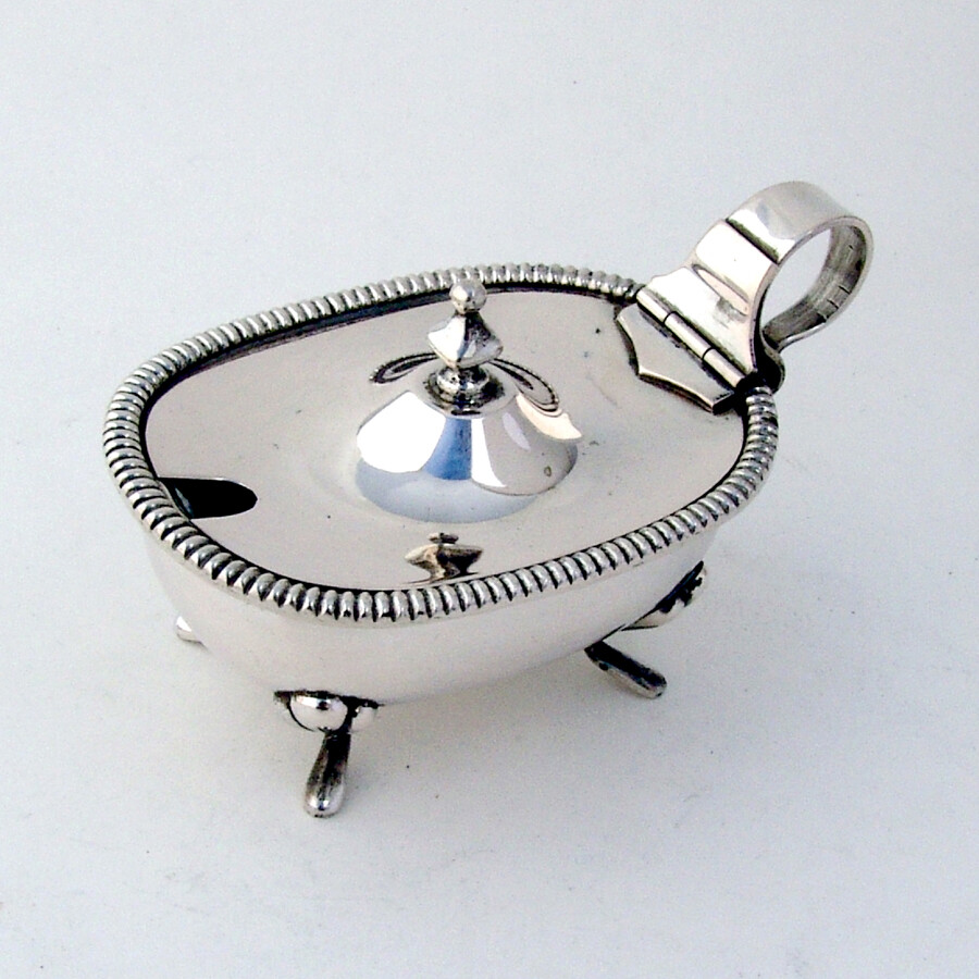 Oval Footed Mustard Pot 800 Silver Italy