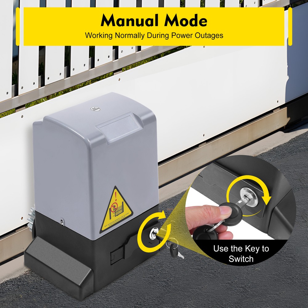 3968LBS Automatic Electric Sliding Gate Opener Operator Rack Driven+Remotes&Rack