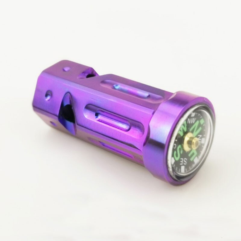 Titanium Alloy 3 Holes Whistle Creative High Frequency Whistle with Compass EDC