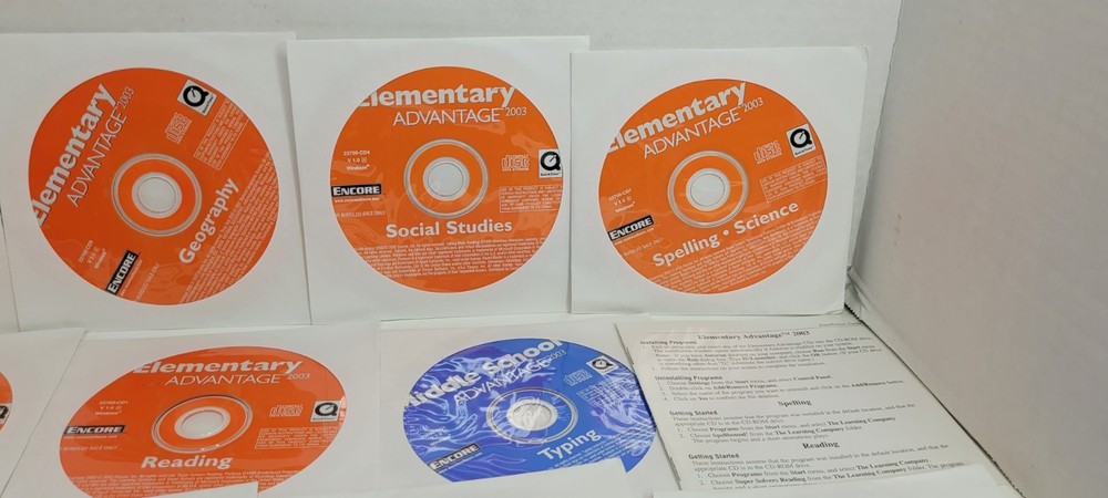 Encore Elementary Advantage 2003 Middle School Computer PC Educational Kids