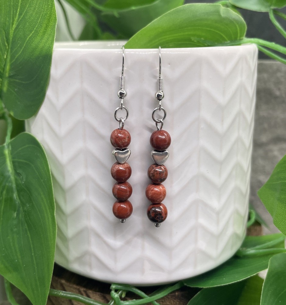 2” Silver-tone Stone Bead Earring Set Boho Retro Drop Dangle New Free Ship B7082
