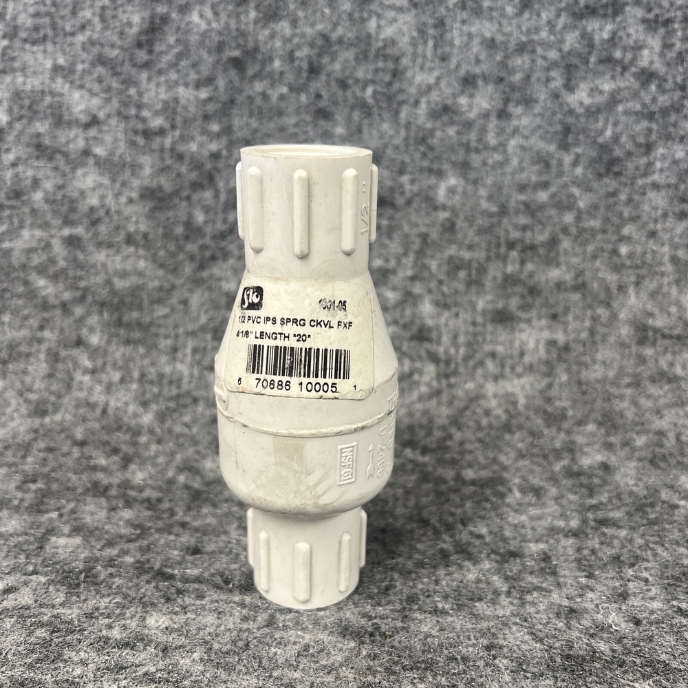 Flo Control 1001-05 IPS 1/2" PVC Spring Check Valve New