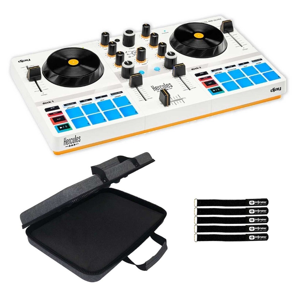 Hercules DJControl Mix Ultra Compact 2 Deck Battery Powered DJ Controller Mix...