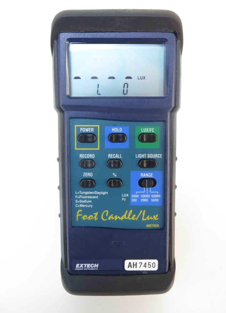 Extech 407026 Heavy Duty Foot Candle Lux Light Meter w/ PC Interface