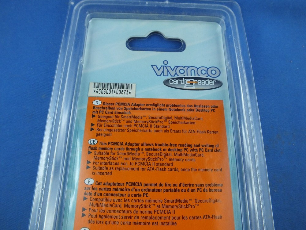 5in1 memory card reader MMC SD SM MS Pro xD notebook PC adapter Cardbus Vivanco
