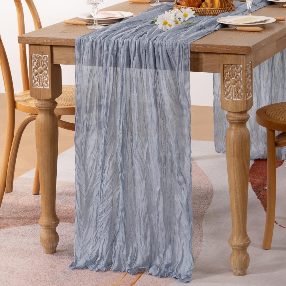 Grey Table Runner Cheesecloth Table Runner 10ft Sheer Rustic Gauze Cheese Clo...