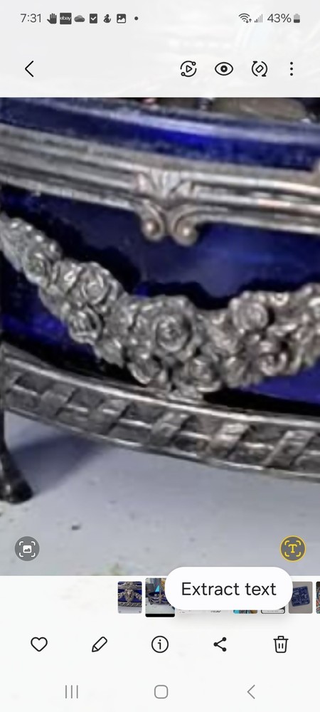 Old English Sterling Silver Framed Footed Dish