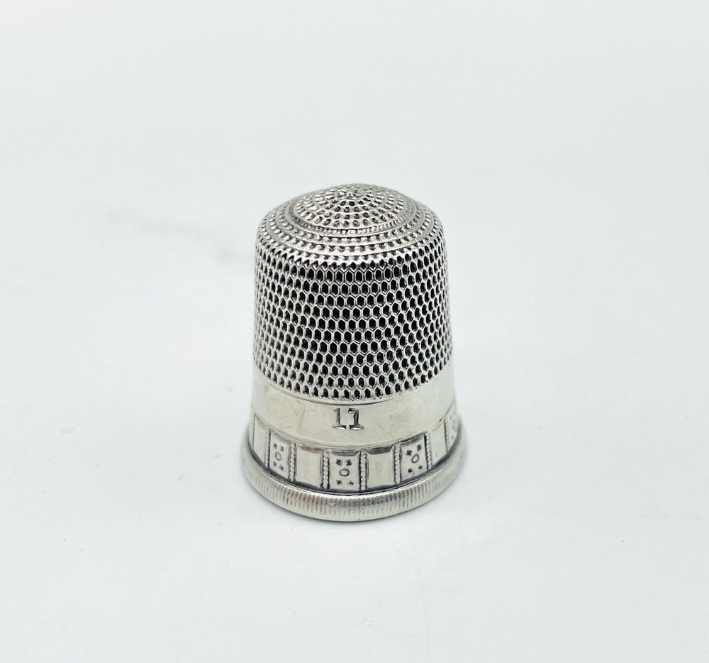 2-Pc Sterling Silver Sewing Thimble Size 11 & Plastic Thimble