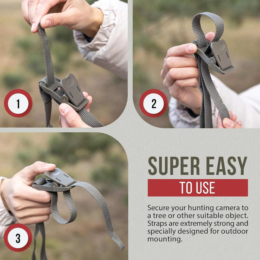Quick Camera Holder EasyStrap-3, Premium 3 Pack Trail Camera Straps,Game Camera