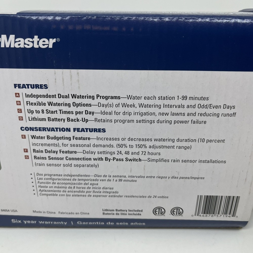 ORBIT WaterMaster 4 Station Dual Program SPRINKLE TIMER 57194