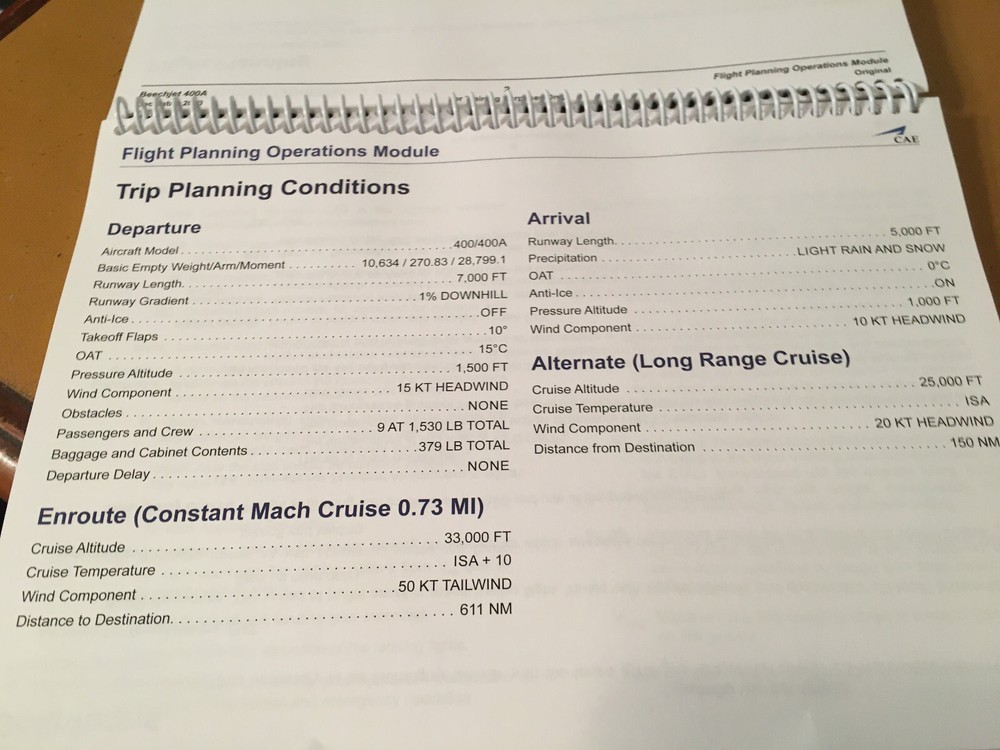 BeechJet 400A Flight Planning Operations Booklet Manual