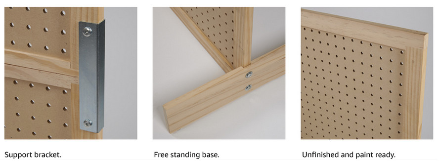 Standing Pegboard Display Craft Panel Organizer Screen 32" Wide x 48" High