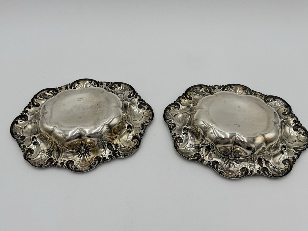 Pair Whiting Sterling Silver Nut Candy Dishes