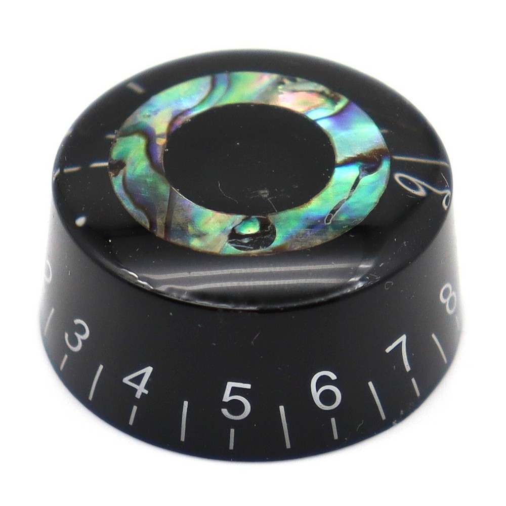 4x Abalone Ring Guitar Knobs Push-in Volume Amplifier Audio Control Knobs Black