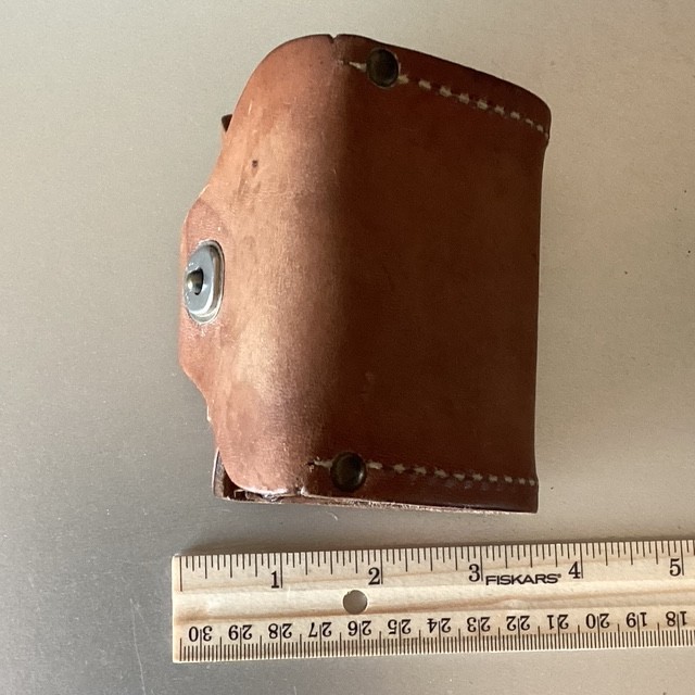 Leather Snap Shut Case 1965 Inscription Brown Unique