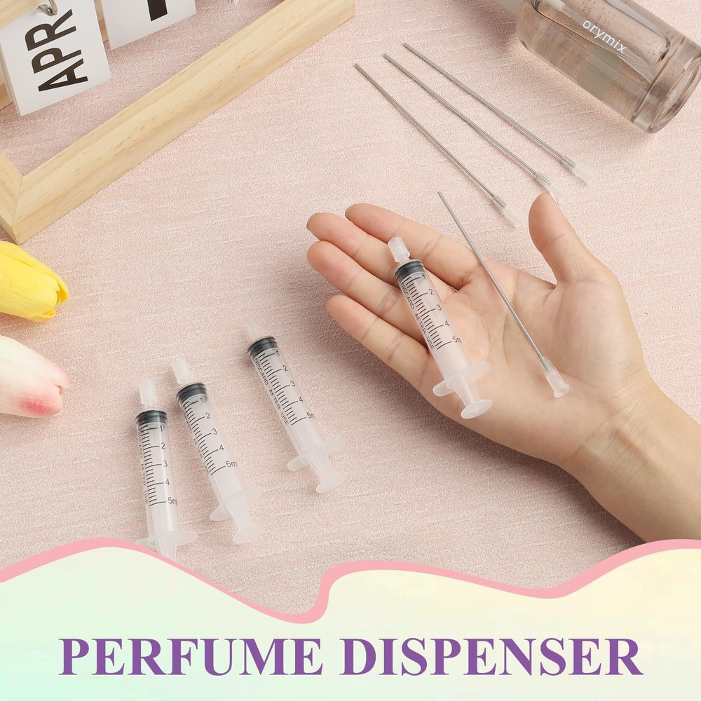 4 Pack-5ml Plastic Perfume Syringe Extracto Decanter Kit with Blunt Stainless...