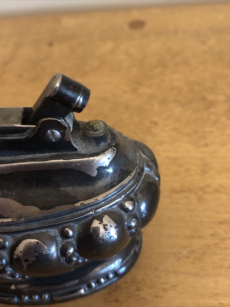 Ronson Crown Silverplate Table Lighter Art Nouveau