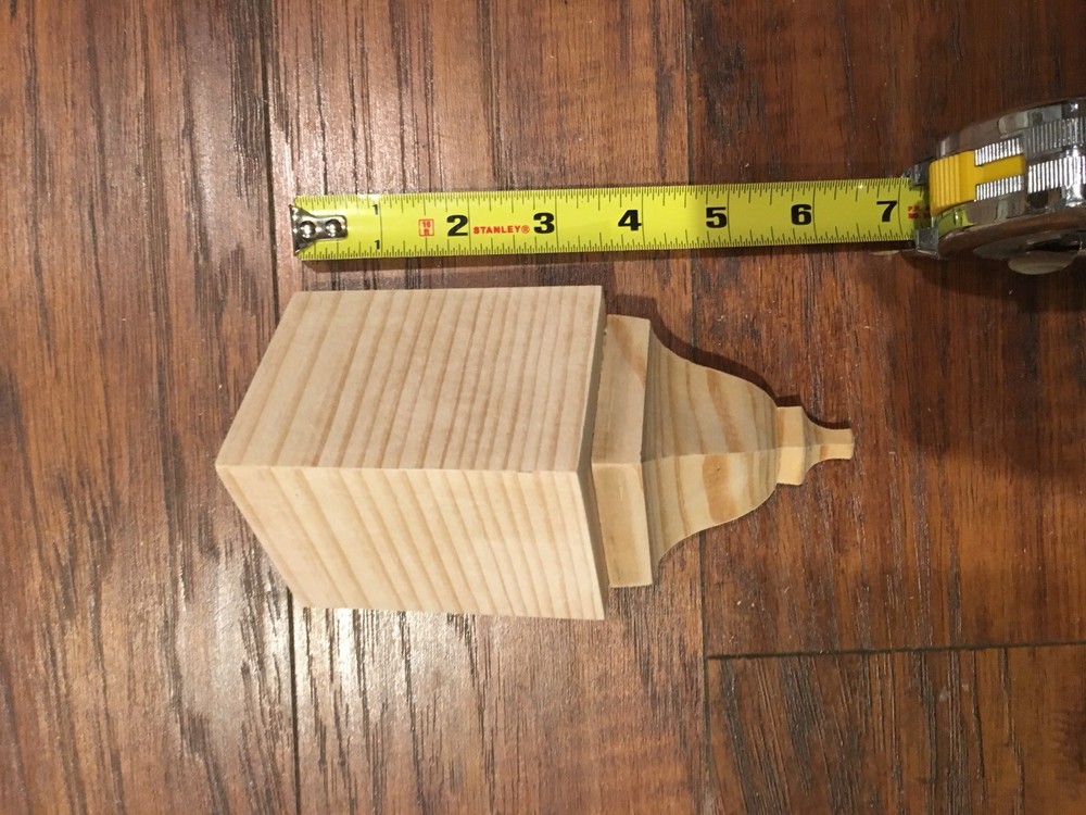 Crown Molding Corners Bare Pine For 3 5/8” Transition 4 Inside And 2 Mid Blocks