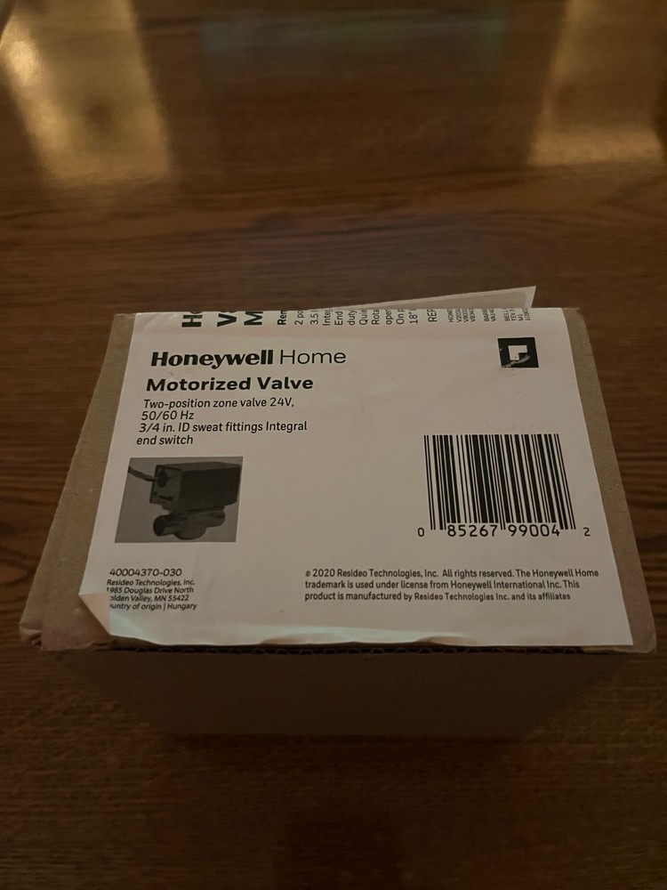 Honeywell 3/4" Sweat Connection Zone Valve (V8043E1061)
