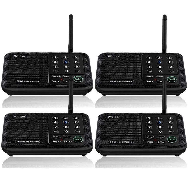Wireless Intercom System for Home 5280 Feet Range 10 Channel 3 Code - 4 Pack