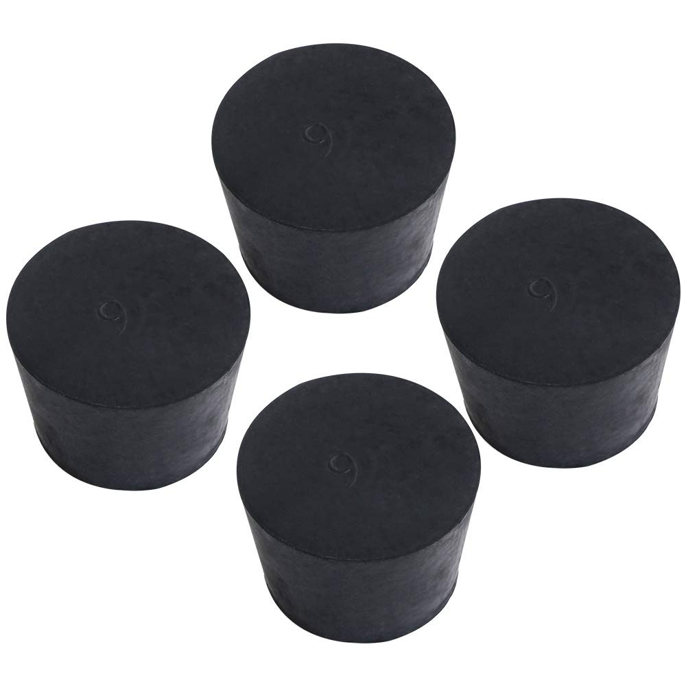 4-Pack (Same Size) Large Solid Rubber Stoppers - Size #9-45mm (1.77in) x 37mm (1