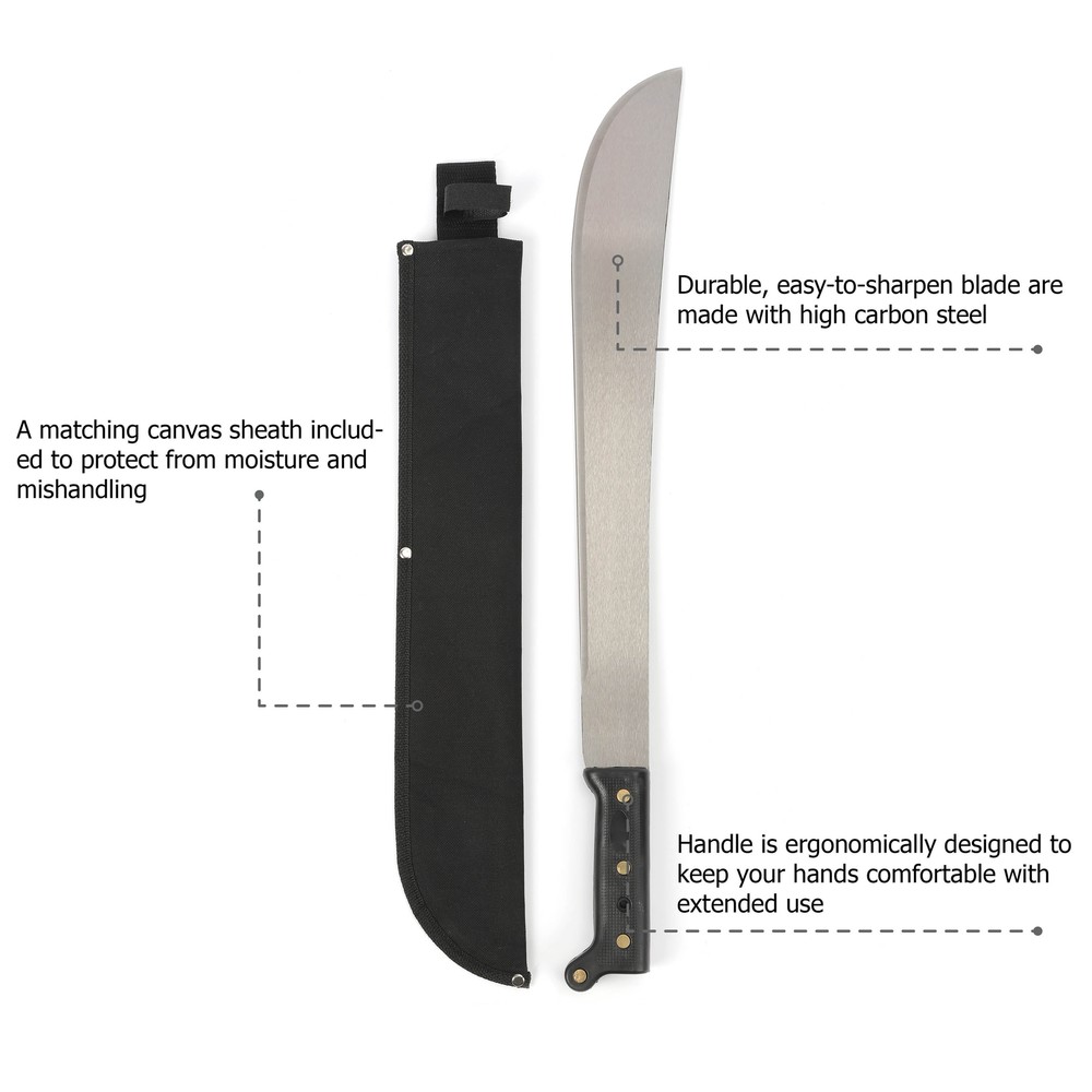 18" Machete with Sheath, NEW