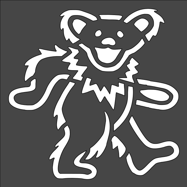 6"x6" Plastic Stencil - Grateful Dead - Dancing Bear (SA91)*****