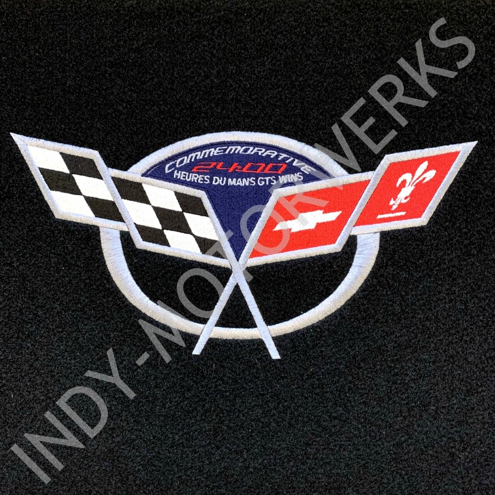C5 CORVETTE TRUNK DIVIDER PARTITION COMMEMORATIVE CROSS FLAG EMBROIDERED EMBLEM