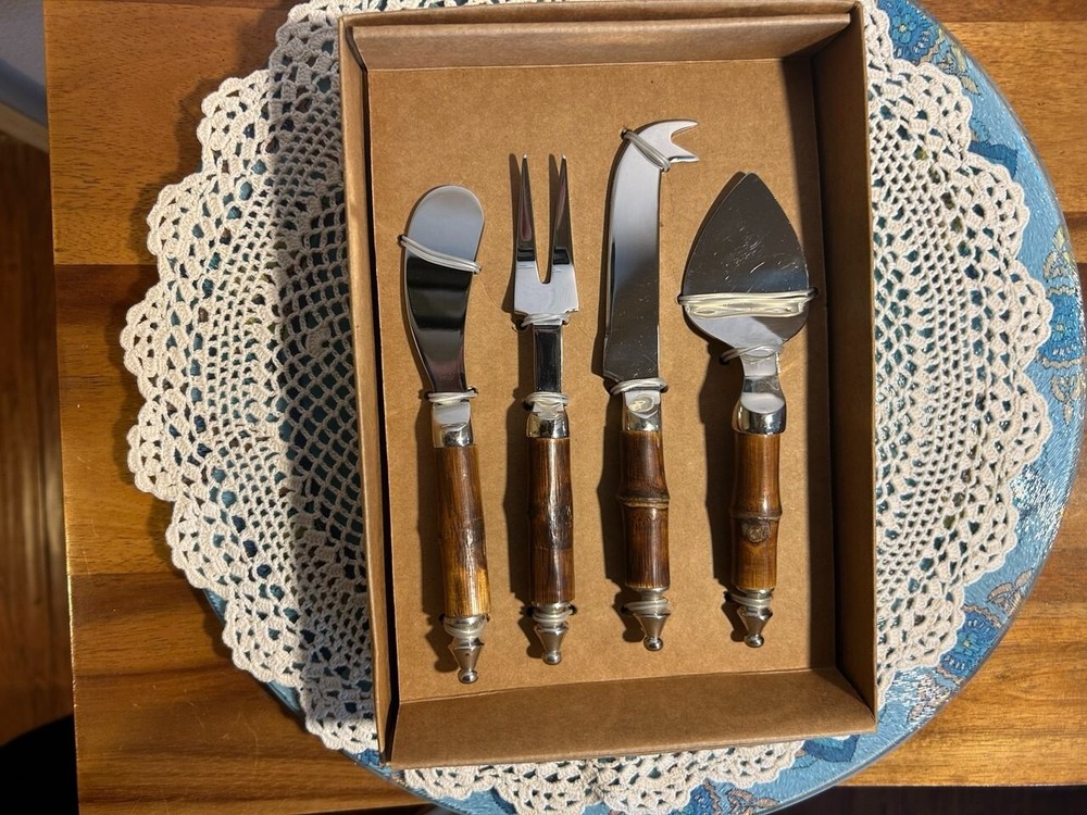 Cheese Knife Set 4 pcs Bamboo