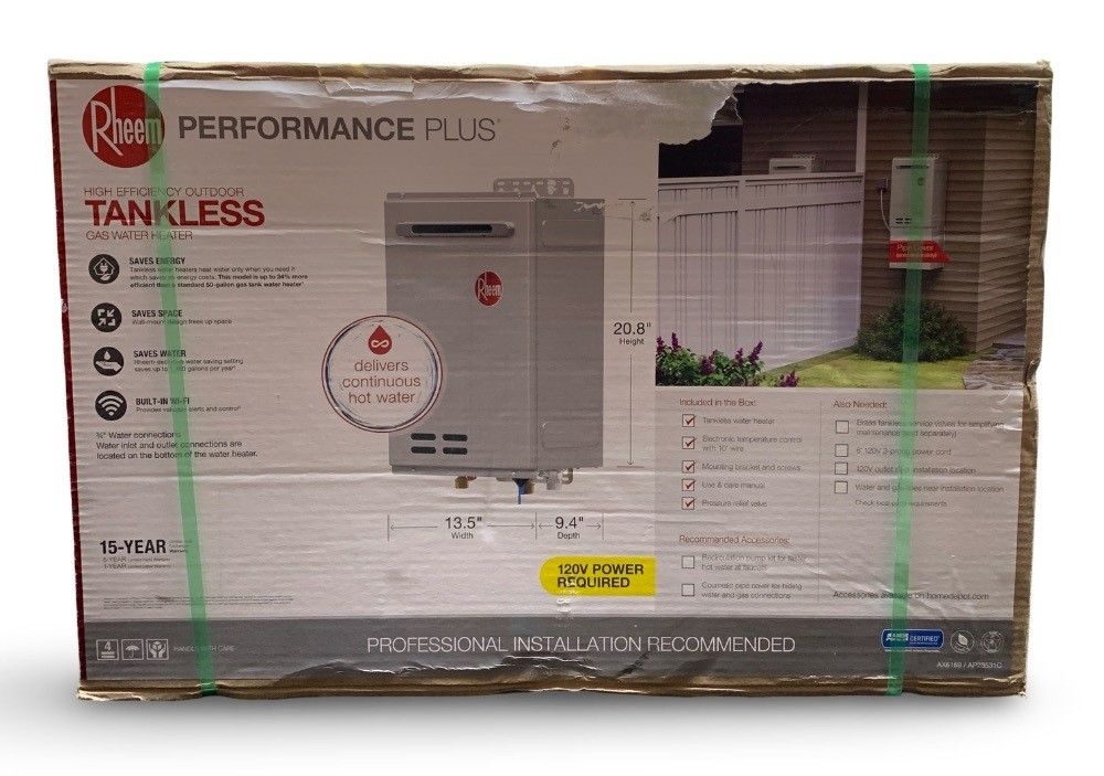 Rheem AX6169 ECO200ELN-3 9.5 GPM Outdoor Tankless Water Heater (9308408)