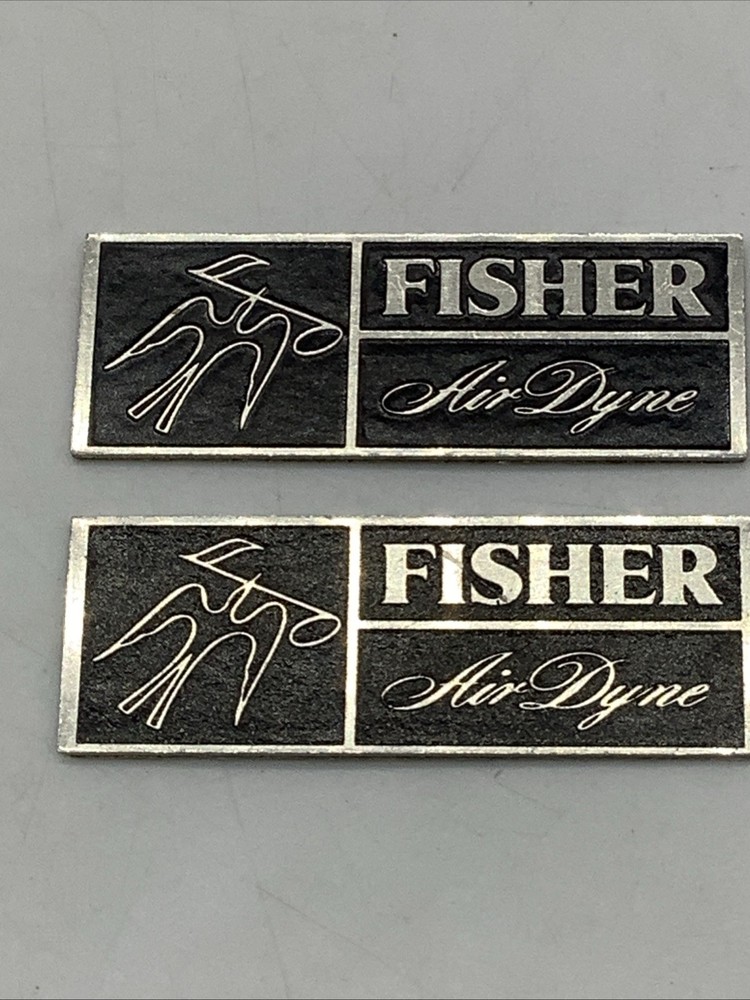 2 Fisher Air Dyne Speaker Emblems