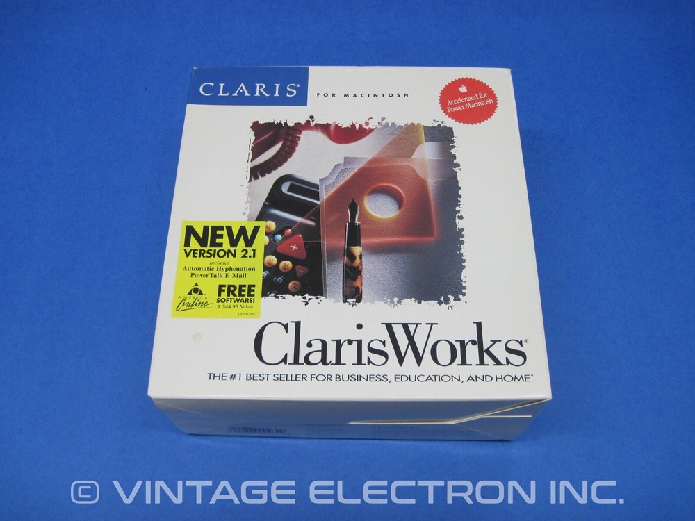 Vintage Apple Macintosh ClarisWorks Software - V2.1  - Complete Software 1993