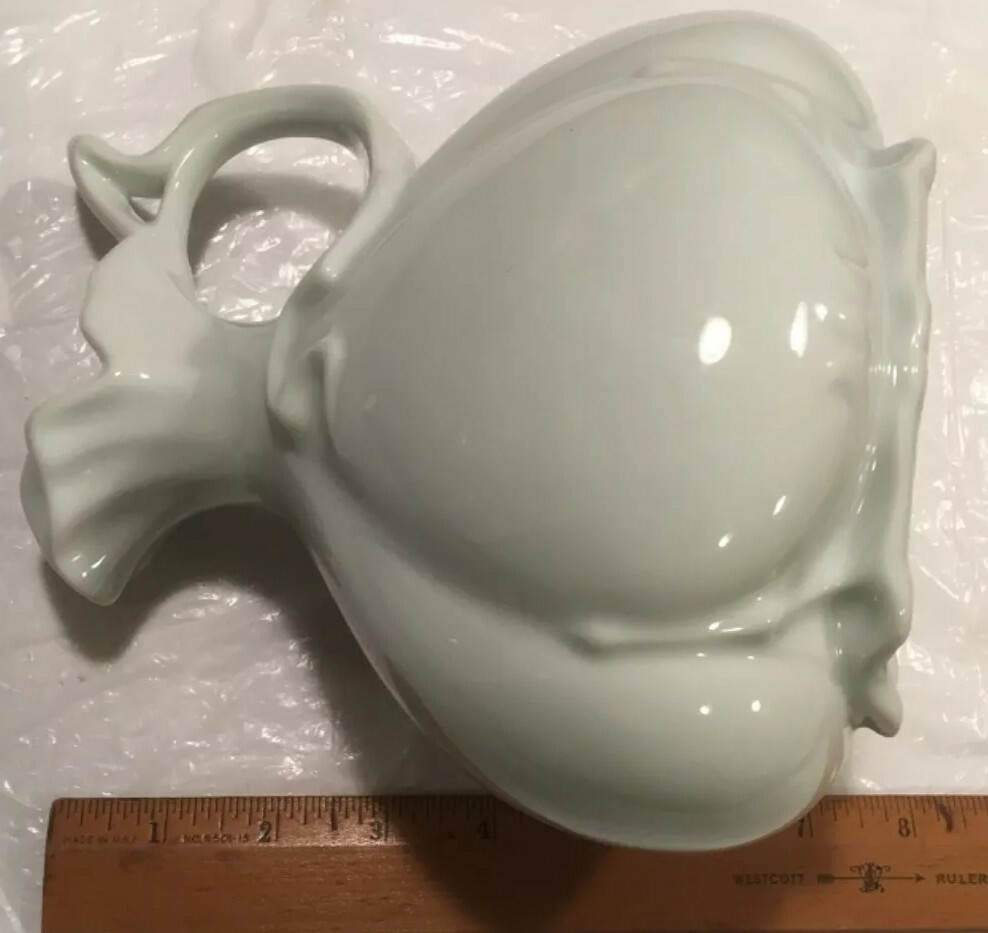 White Porcelain Ceramic Molded Pitcher Japan