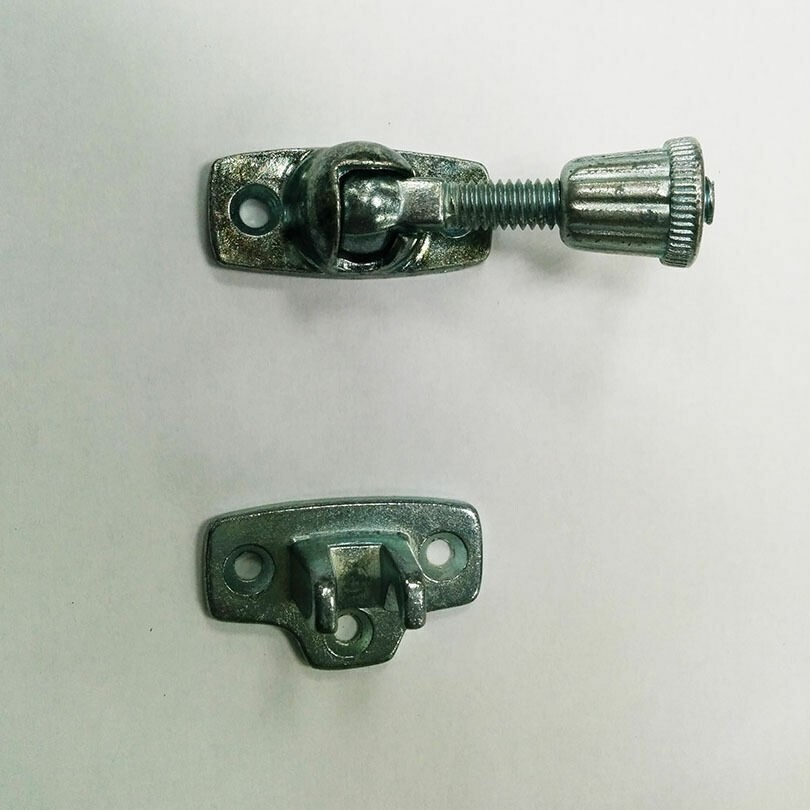 Sash Window Fastener Lock, Silver or Brass, Twist Arm & Turn Locking Knob/Nut