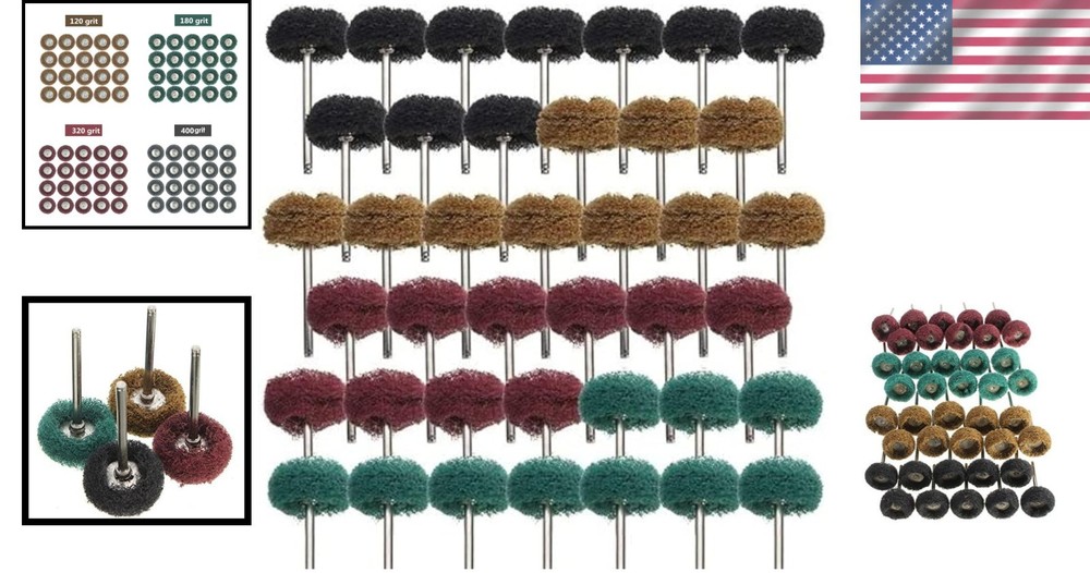 High-Efficiency 40-Piece Buffing Wheel Set - 1" Diameter, 1/8" Shank Options